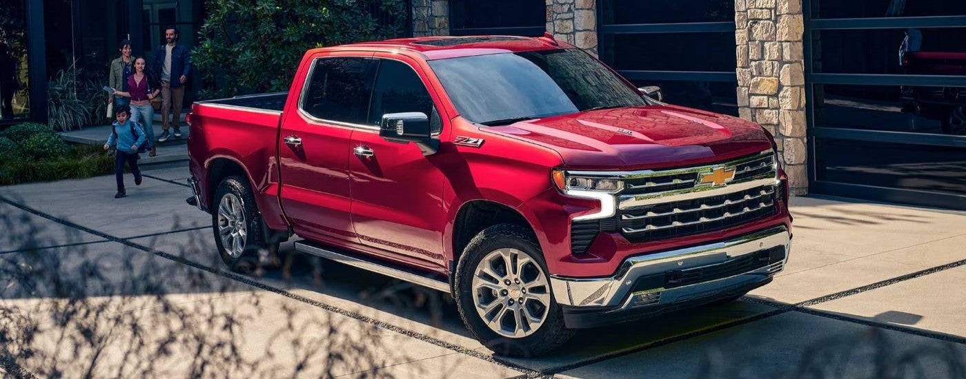 Red 2026 Chevy Silverado 1500 Z71 parked in a driveway