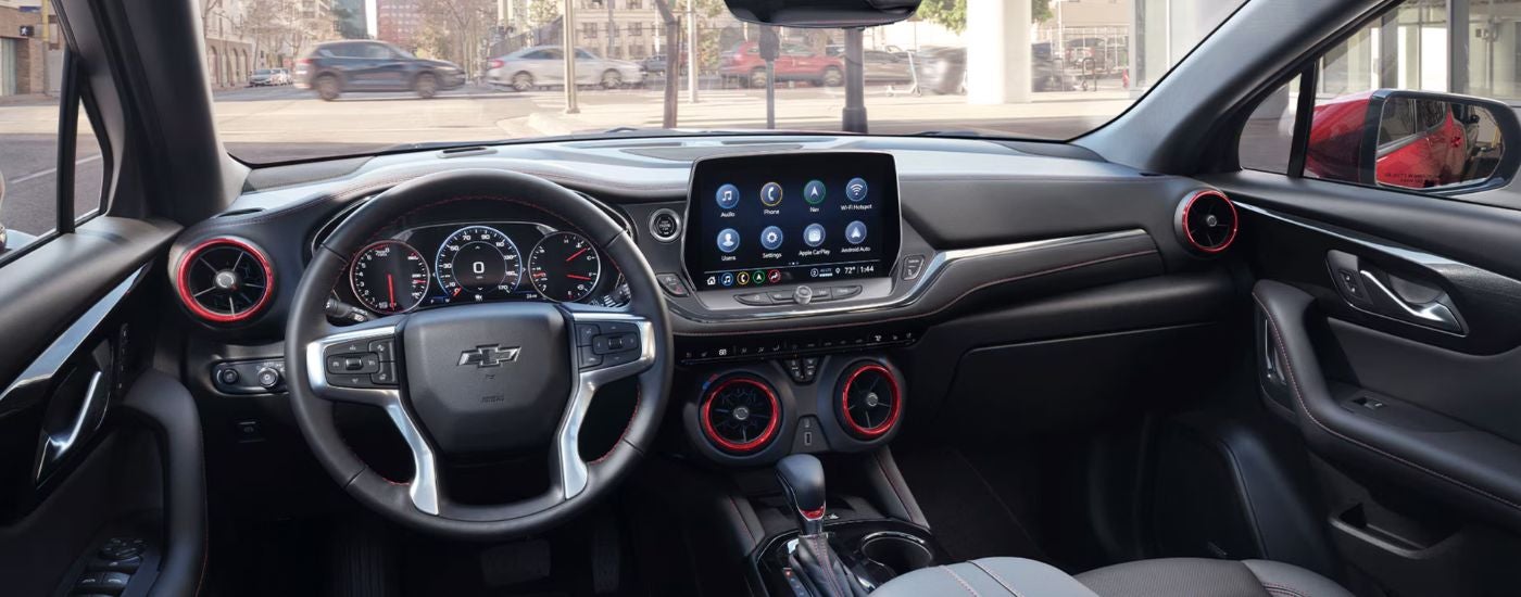 Front interior view of a 2026 Chevy Blazer.